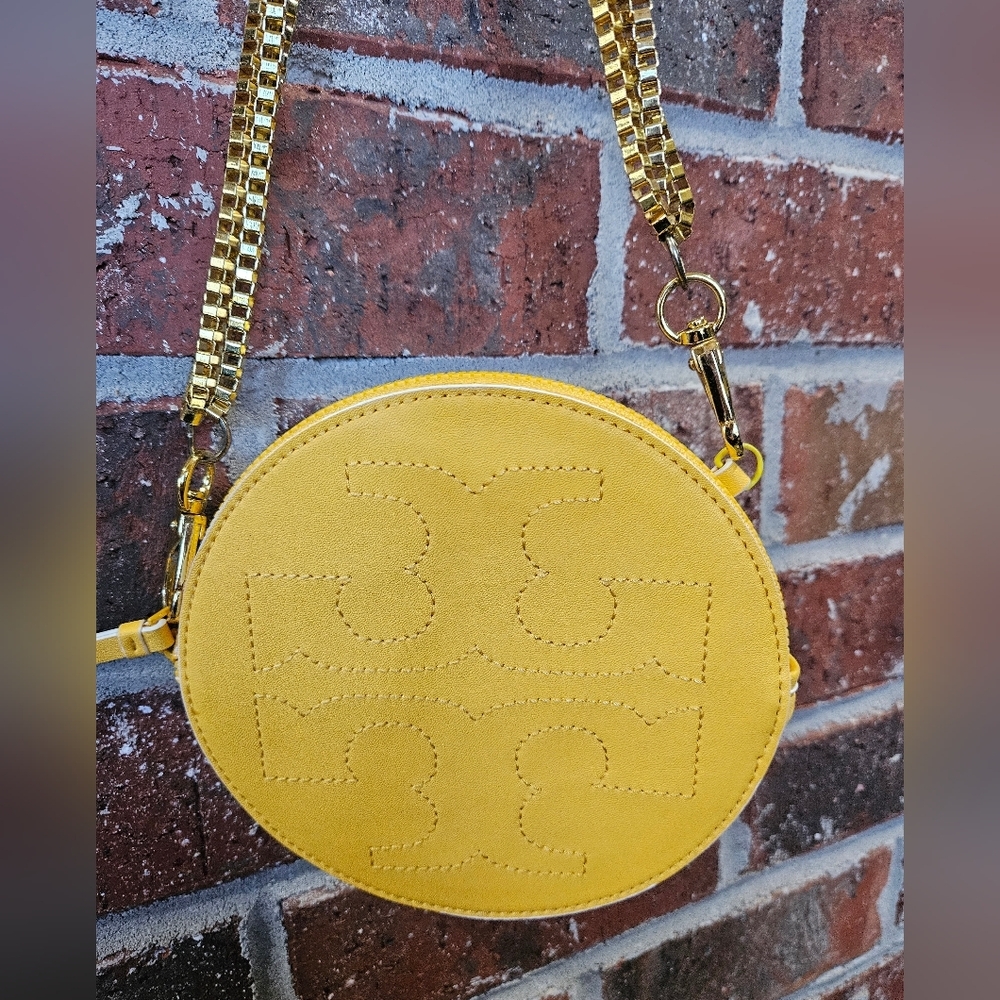 🖤Tory Burch Yellow Round Crossbody/ Shoulder Bag